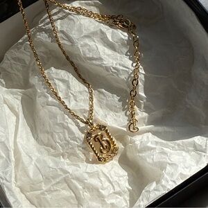 Vintage Burberry Gold Pendant Necklace